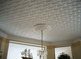 Features care of the ceiling tiles from foam