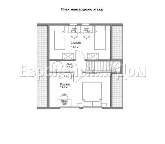 Disposition of the second floor. Photo source: dom-bt.com