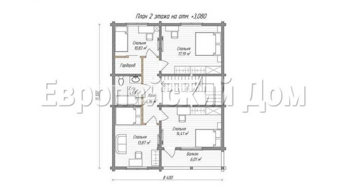 Disposition of the second floor. Photo source: dom-bt.com