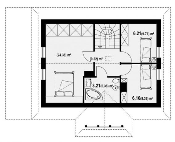 Disposition of the second floor. Photo source: dom-bt.com