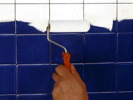 Cheap, but it is practical and how to paint the tiles in the bathroom. 3 common mistakes