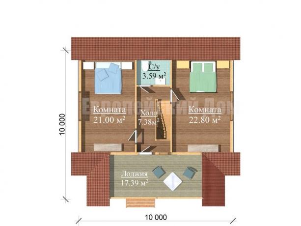 Disposition of the second floor. Photo source: dom-bt.com