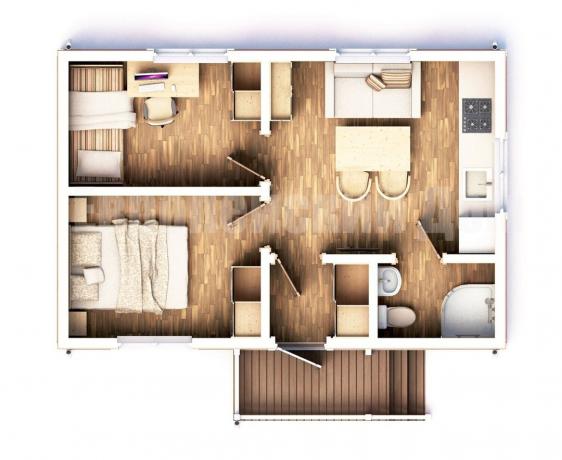 3 D layout of the first floor. Photo source: dom-bt.com