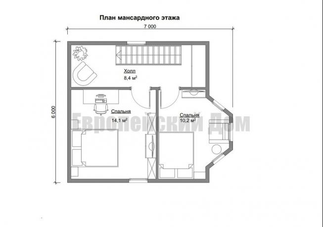 Disposition of the second floor. Photo source: dom-bt.com