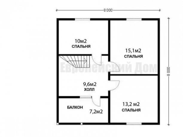 Disposition of the second floor. Photo source: dom-bt.com