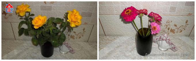 Flowers decorate the vase