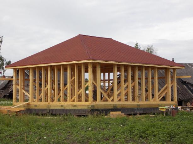 construction stage, exposed framework. photo by the author