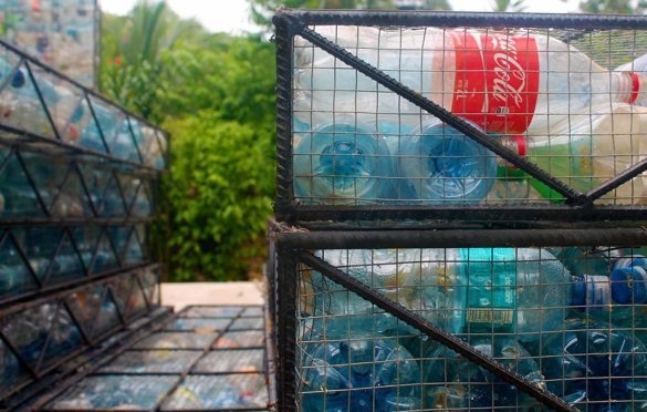 At one house the developers took 10 thousand. plastic bottles.
