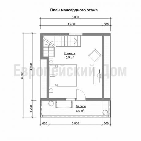 Disposition of the second floor. Photo source: dom-bt.com