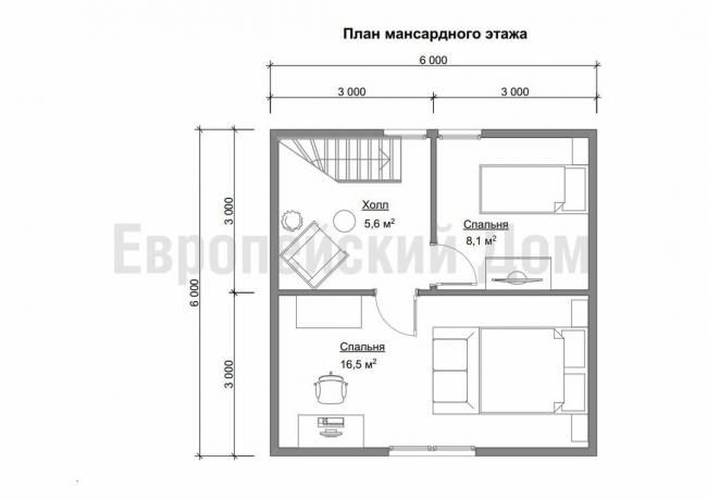 Disposition of the second floor. Photo source: dom-bt.com