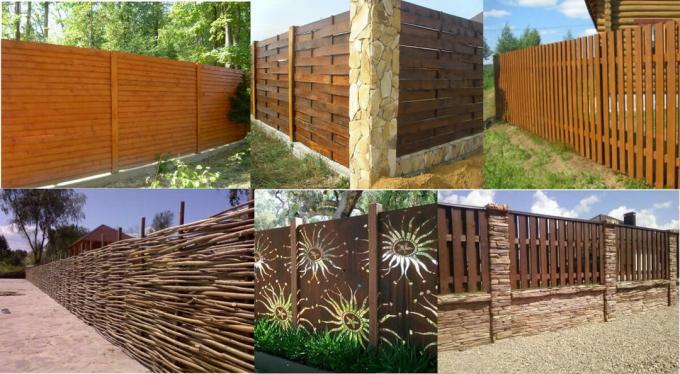 Varieties wooden fence. Photo service with Yandex pictures.