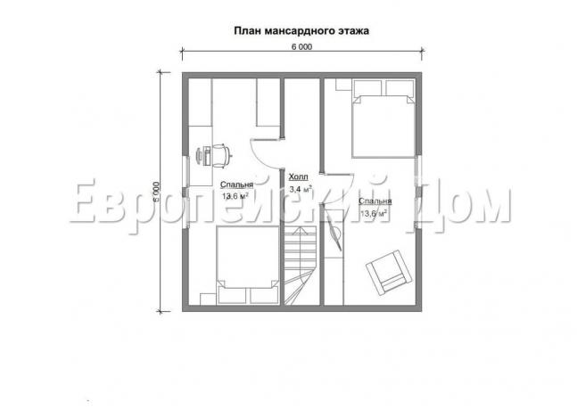 Disposition of the second floor. Photo source: dom-bt.com