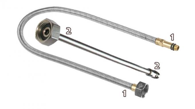 1 - bellows hoses, 2 - chromated copper tube