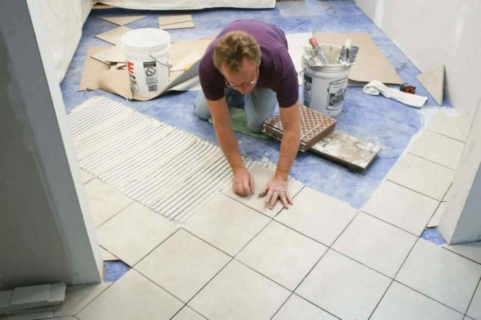 Laying the tiles diagonally