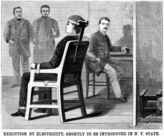 The first electric chair operates on an AC generator