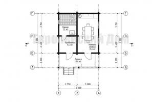 Bath 40 m2 with two entrances, it is unusual and convenient