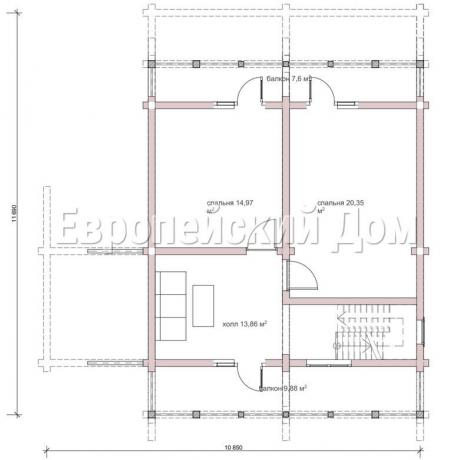 Disposition of the second floor. Photo source: dom-bt.com