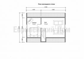 Two-storey country house 6x8, there is nothing superfluous