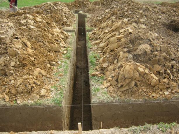 The trench under strip footing. Photo service with Yandex pictures.
